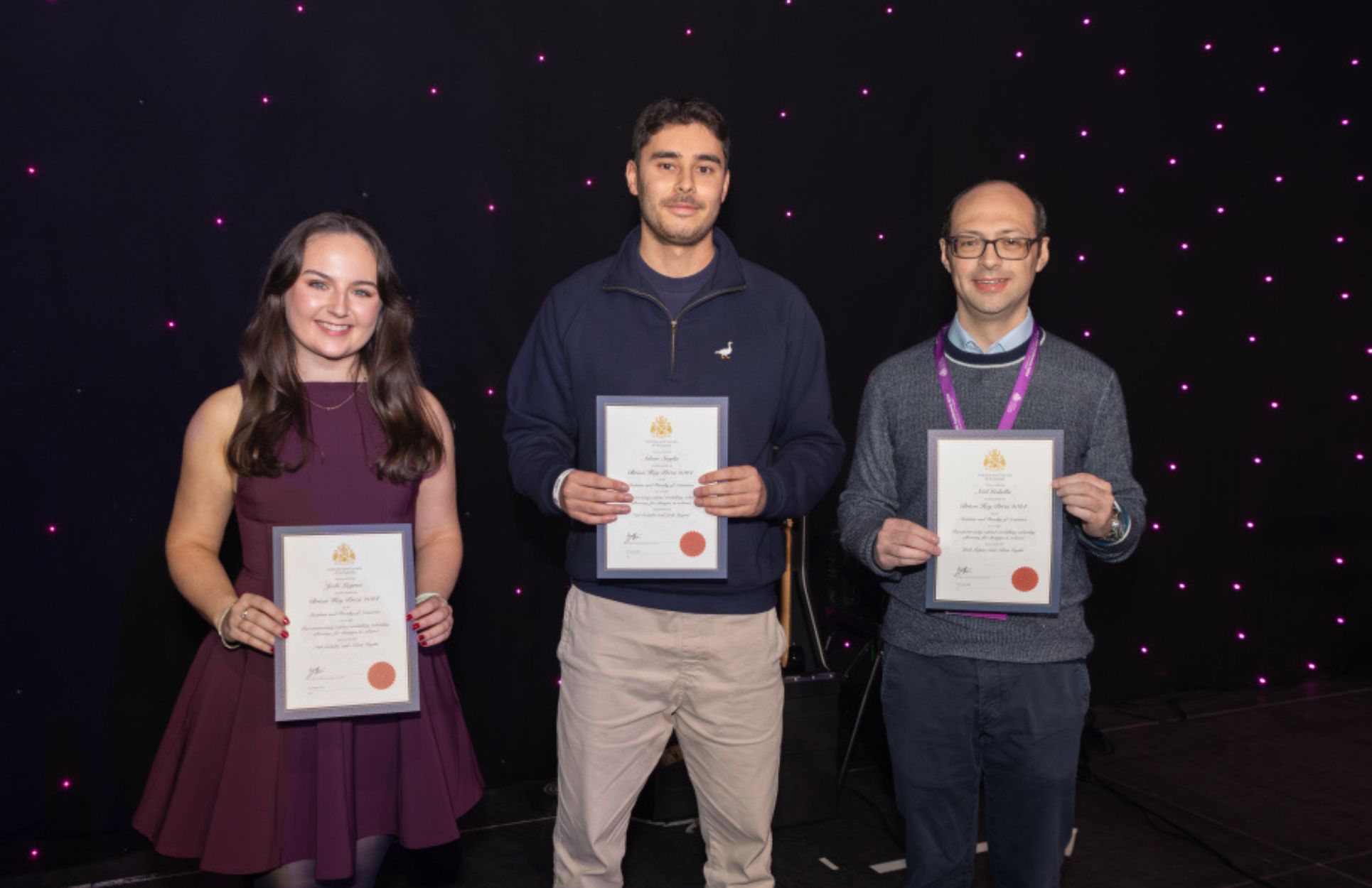 Brian Hey prize winners 2024 holding their awards